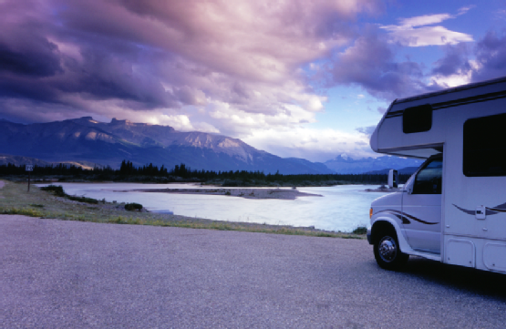 RV in a beautiful landscape