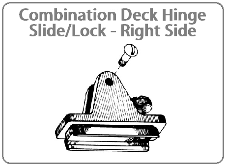 Nylon Combination Deck Hinge Slide/Lock - Right Side