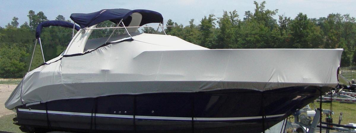 Carver High Profile Cabin Cruiser with Radar Arch Boat Cover