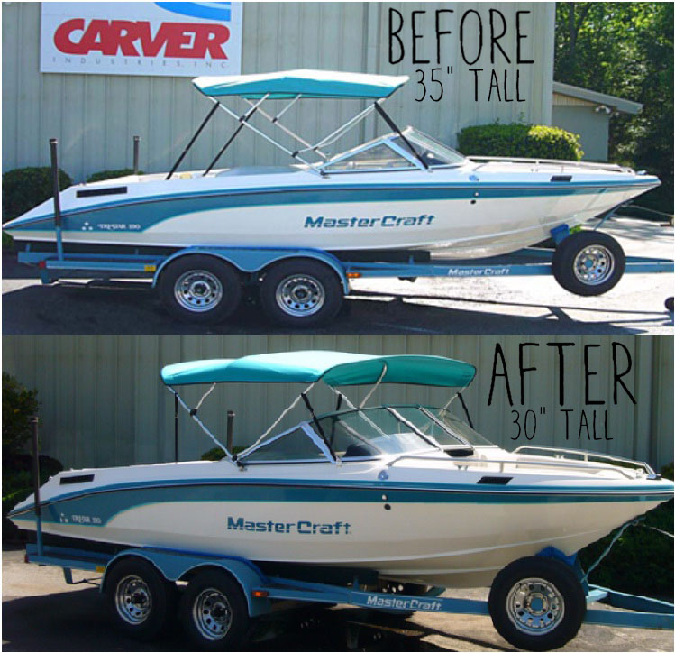 Super Sport Bimini Top Before and After 