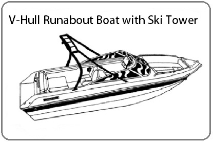 Boat Covers for V-Hull Runabout Boats with Ski Towers 