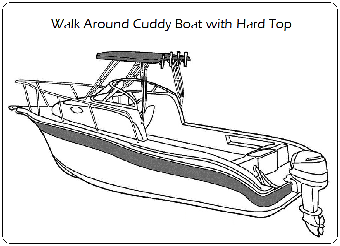 Walk Around Cuddy boat with hard top