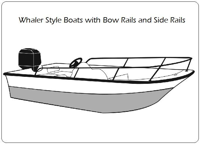 Whaler Style Boats with Bow Rails and Side Rails