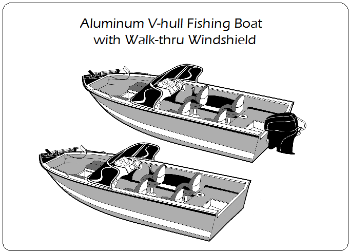 Aluminum V Hull Fishing Boat with Walk Thru Windshield 