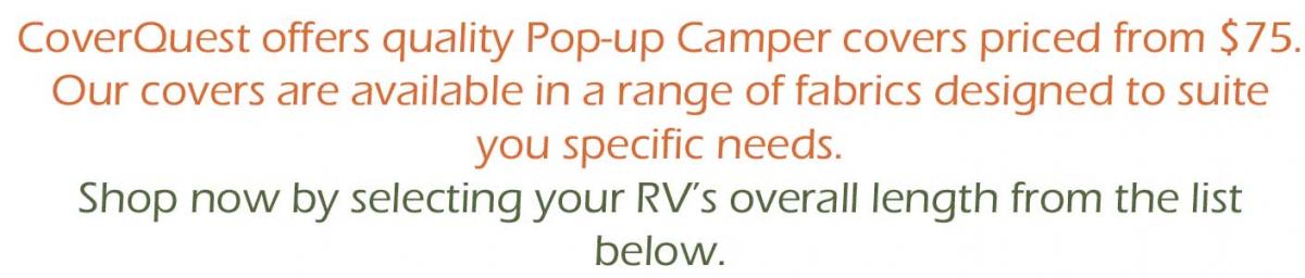 Shop now by selecting your RV’s overall length from the list below! 