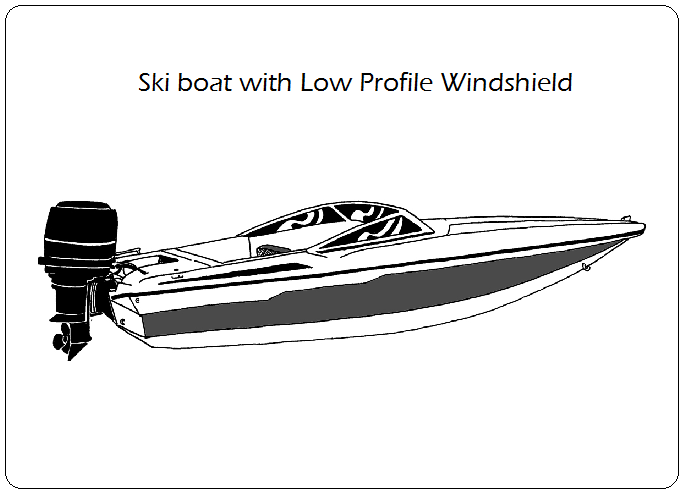 Ski Boat with Low Profile Windshield 