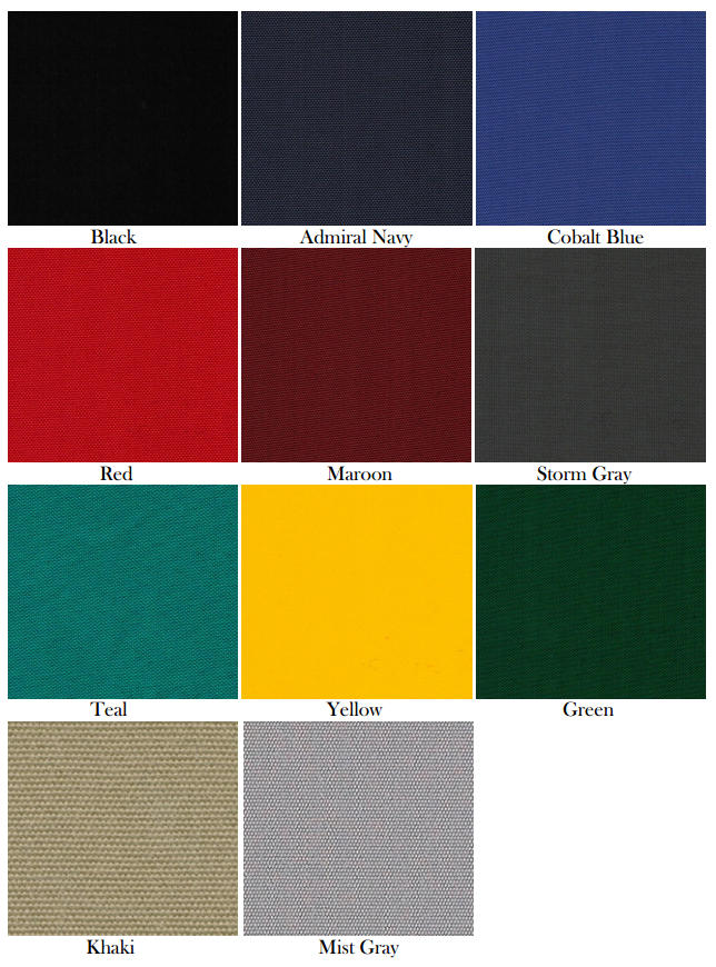 Sun-DURA Boat Cover Color Swatches 