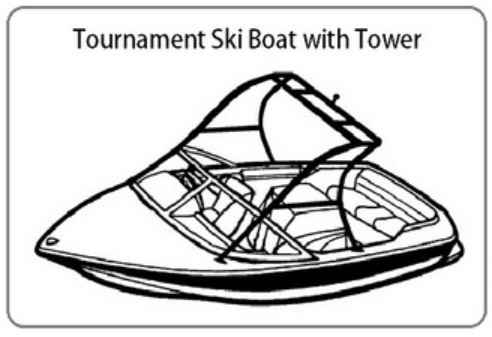 Boat Covers for Tournament Ski Boats with Ski Towers