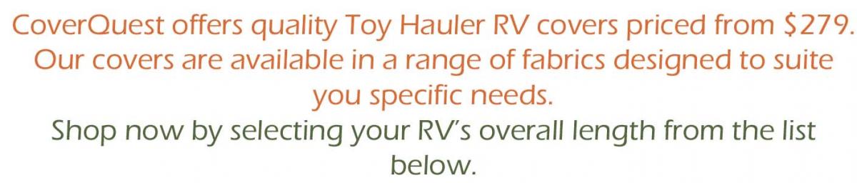 Shop now by selecting your RV’s overall length from the list below!