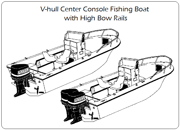 V-Hull Center Console Fishing Boat with High Bow Rails