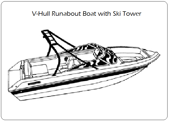 Boat Covers for V-Hull Runabout Boats with Ski Towers 